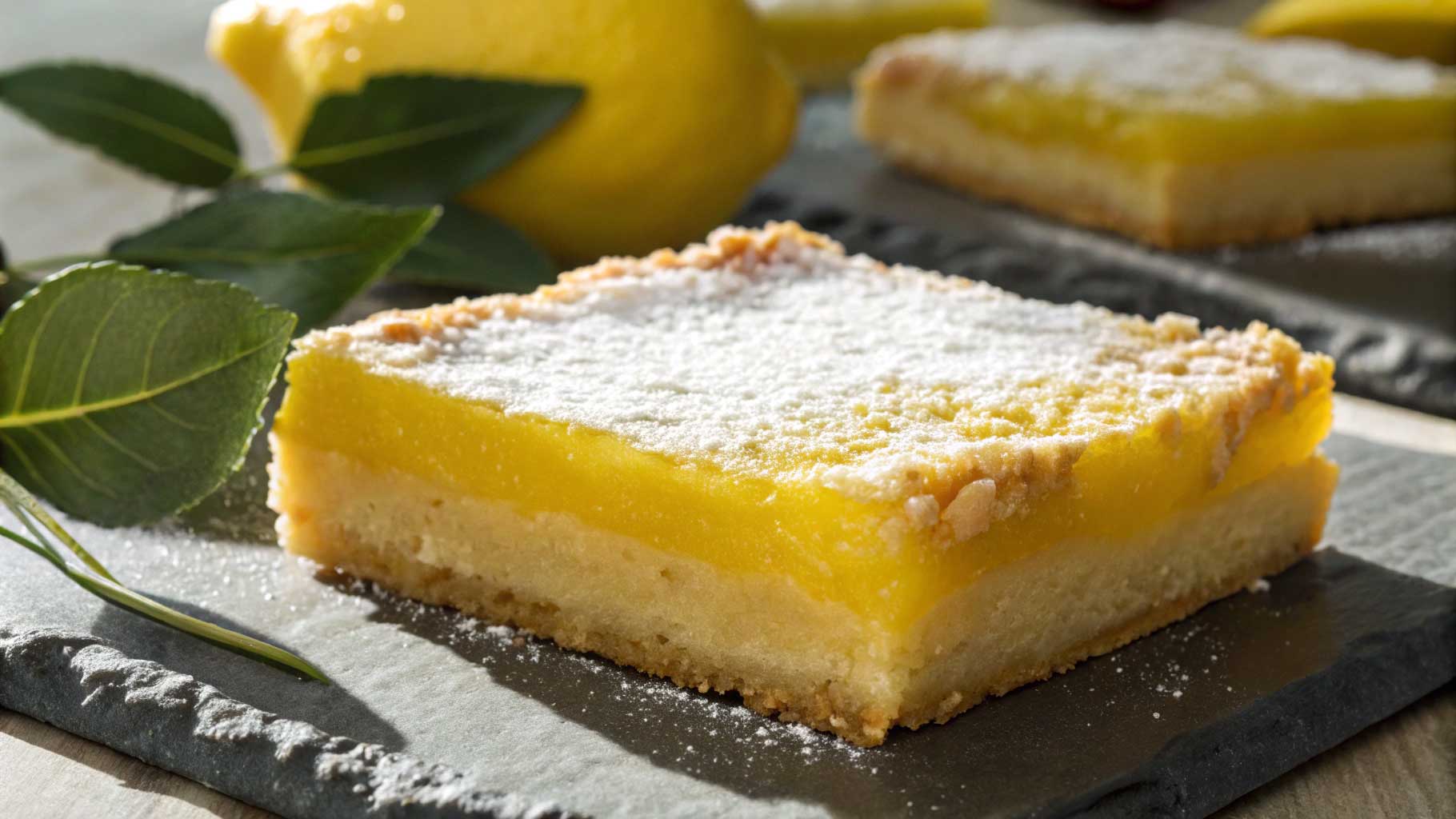 food-photography of a lemon bar